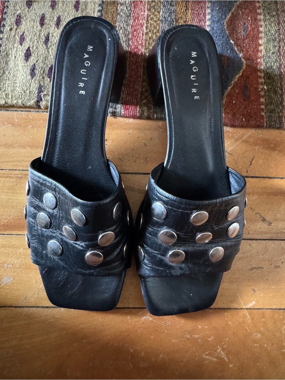 Black Studded Sandals